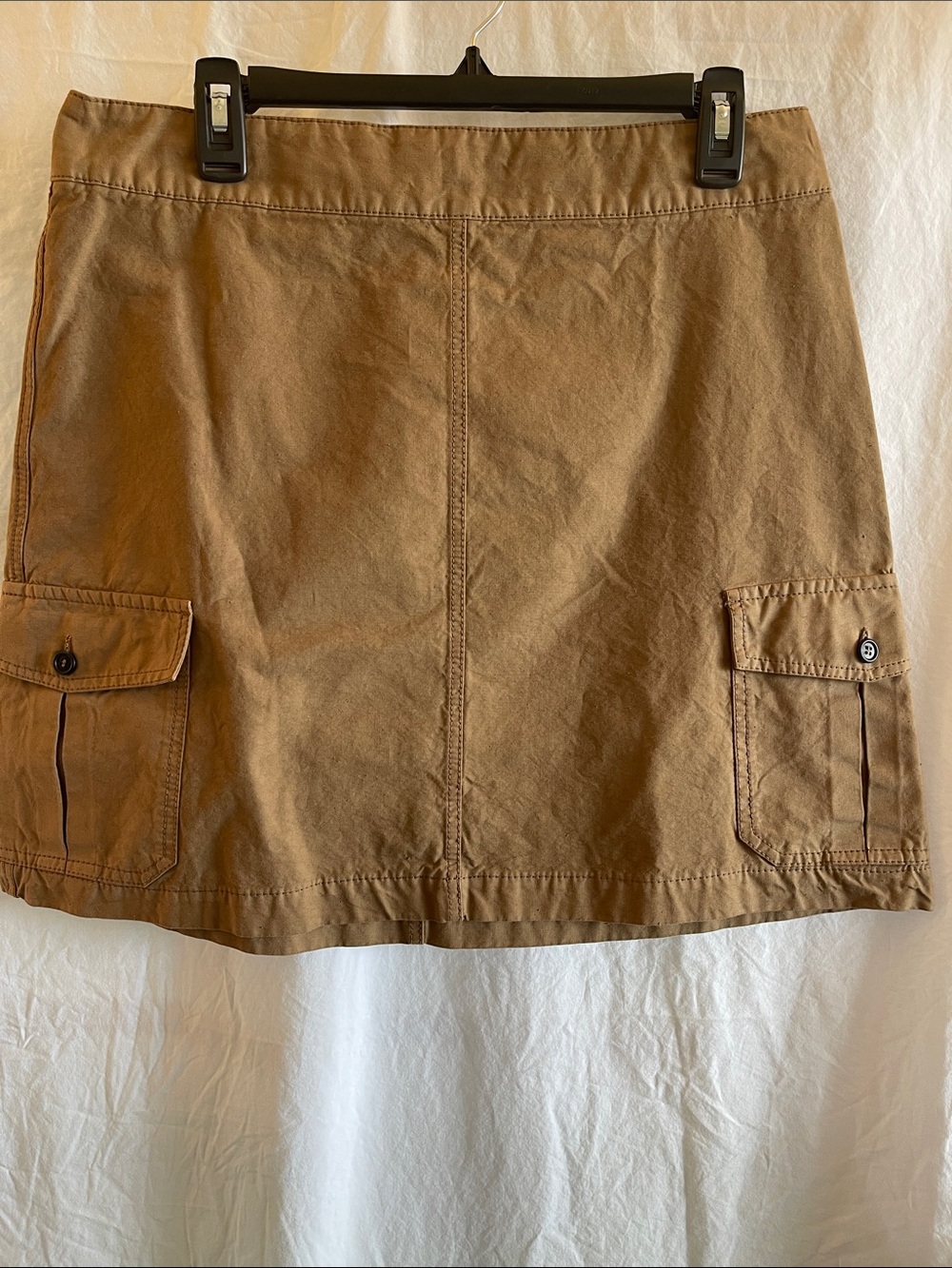 ANN MASHBURN Rust Brown Cargo Pocket Mini Skirt